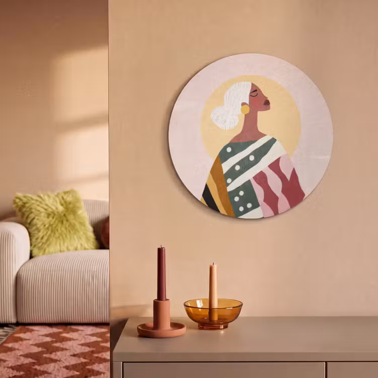 Akoestisch schilderij rond - Vrouw - Zon - Kleurrijk — 3