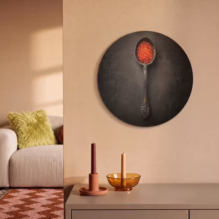 Akoestisch schilderij rond - Zwart - Lepel - Caviar — 3