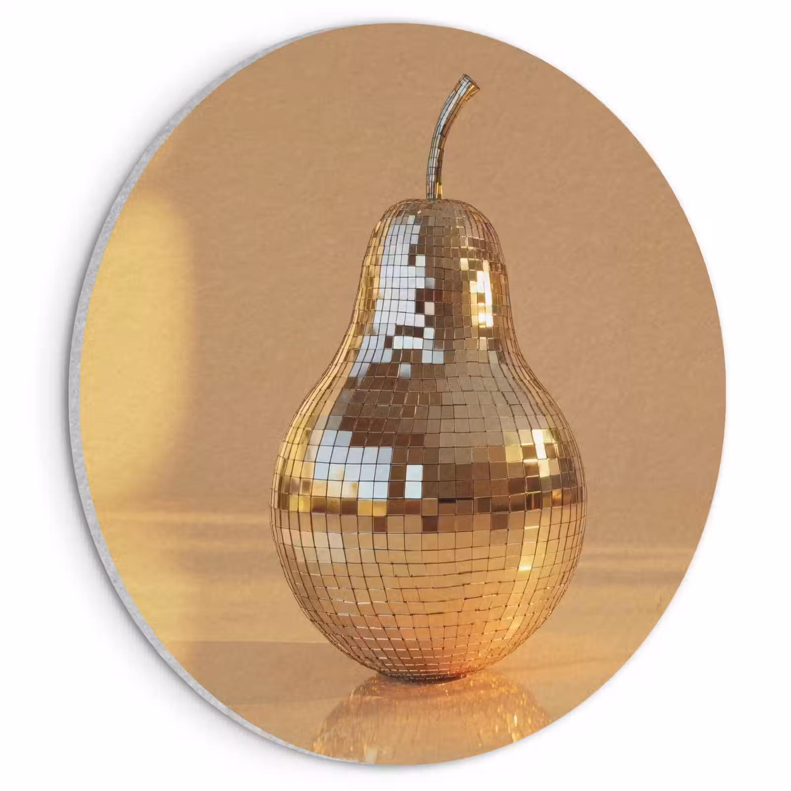 Akoestisch schilderij rond - Goud - Disco - Glitter - Peer — 1
