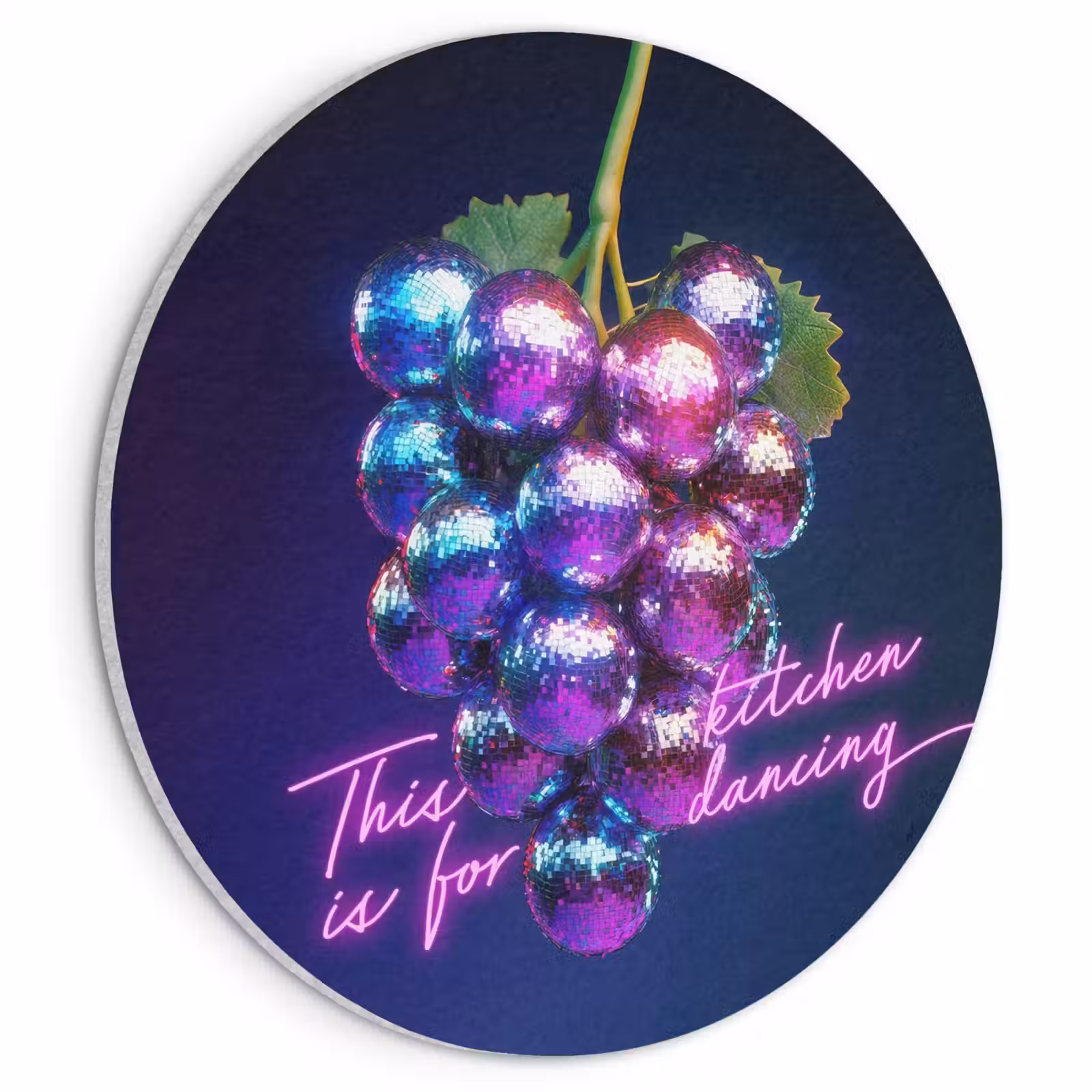 Akoestisch schilderij rond - Quote - Neon - Disco - Druiven — 1