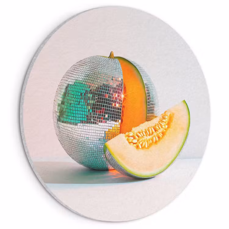 Akoestisch schilderij rond - Disco - Discobal - Meloen - Pastel — 1