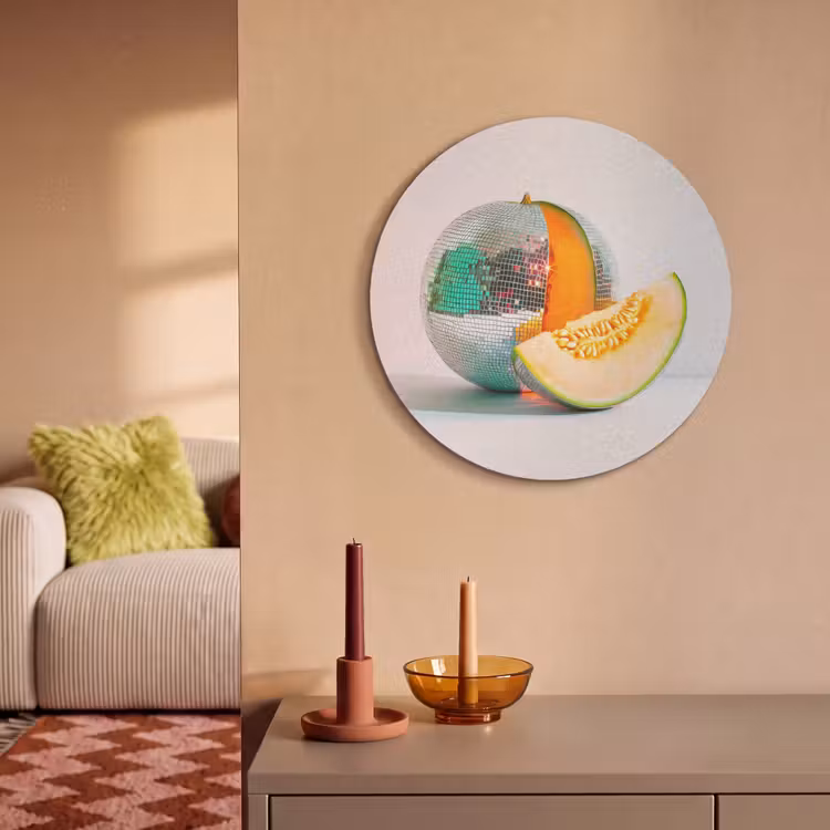 Akoestisch schilderij rond - Disco - Discobal - Meloen - Pastel — 3