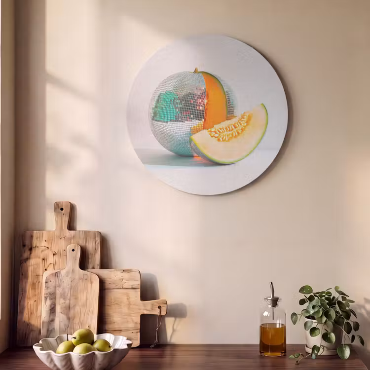 Akoestisch schilderij rond - Disco - Discobal - Meloen - Pastel — 4