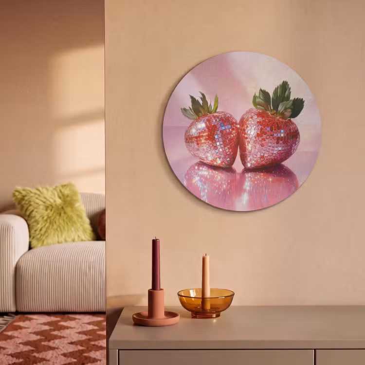 Akoestisch schilderij rond - Disco - Fruit - Glitter - Strawberry — 3