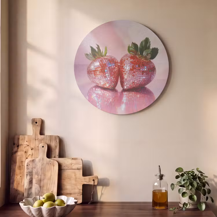 Akoestisch schilderij rond - Disco - Fruit - Glitter - Strawberry — 4
