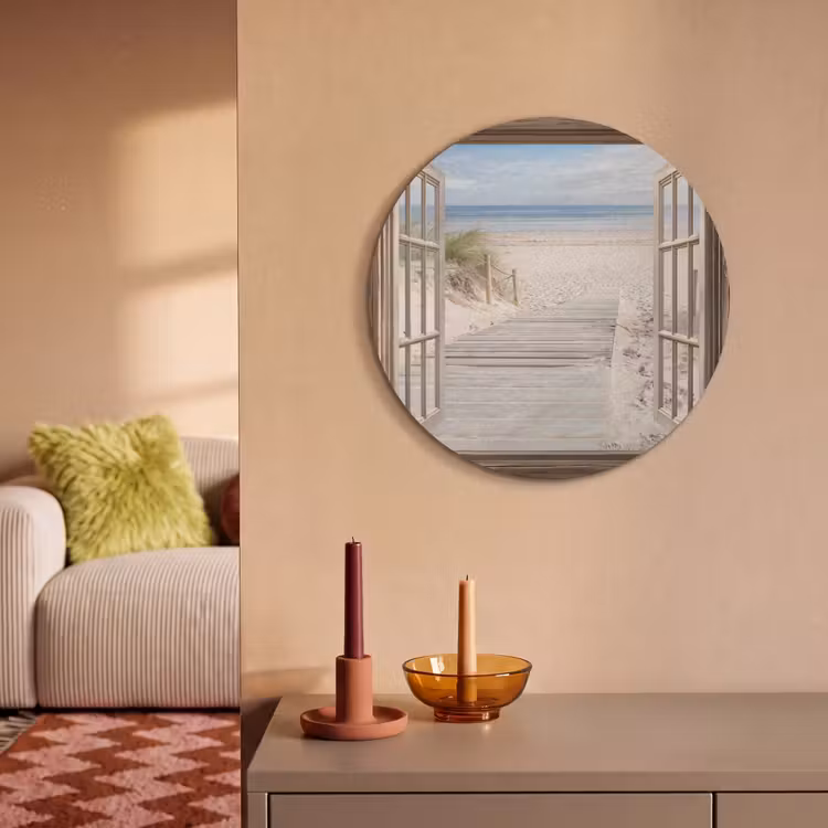 Akoestisch schilderij rond - Doorkijk - Strand - Duinen - Pad - Landschap — 3