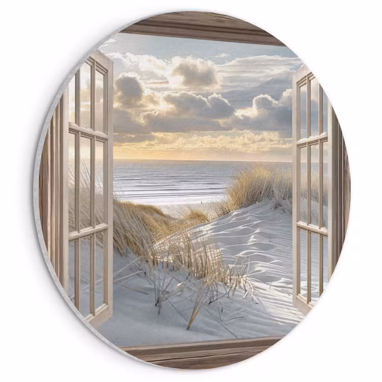 Akoestisch schilderij rond - Doorkijk - Strand - Duinen - Zee - Natuur — 1