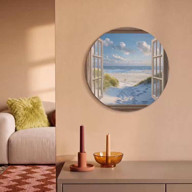 Akoestisch schilderij rond - Doorkijk - Strand - Raam - Duinen - Zee — 3
