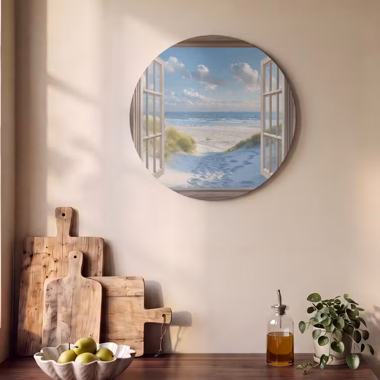 Akoestisch schilderij rond - Doorkijk - Strand - Raam - Duinen - Zee — 4