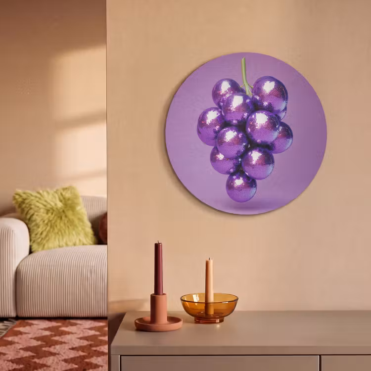 Akoestisch schilderij rond - Druif - Disco - Glitter - Paars — 3