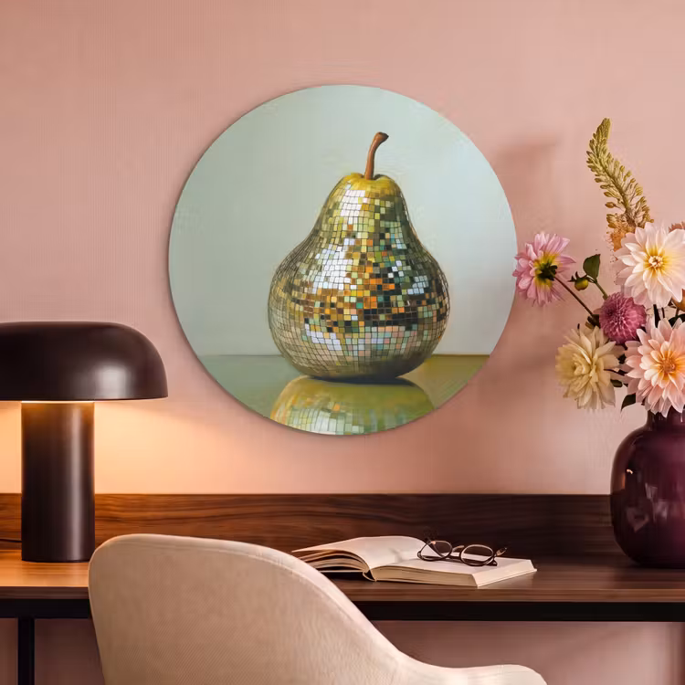 Akoestisch schilderij rond - Fruit - Disco - Art - Glitter — 2