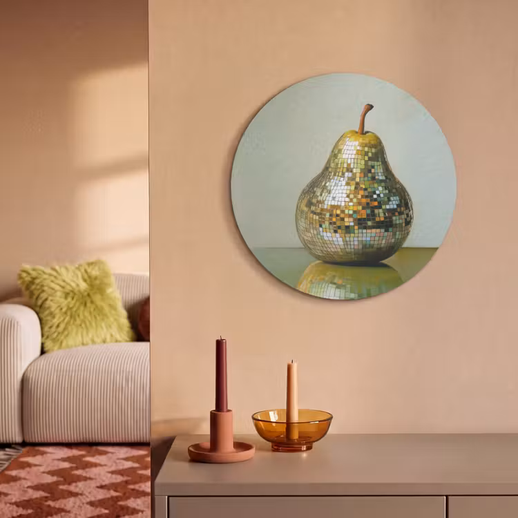 Akoestisch schilderij rond - Fruit - Disco - Art - Glitter — 3
