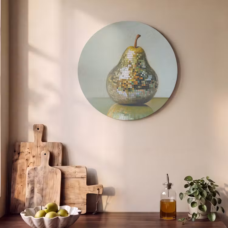 Akoestisch schilderij rond - Fruit - Disco - Art - Glitter — 4