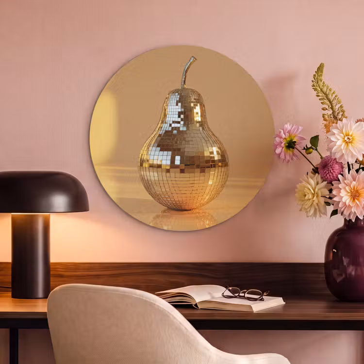 Akoestisch schilderij rond - Goud - Disco - Glitter - Peer — 2