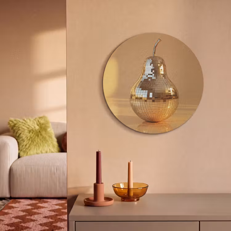 Akoestisch schilderij rond - Goud - Disco - Glitter - Peer — 3