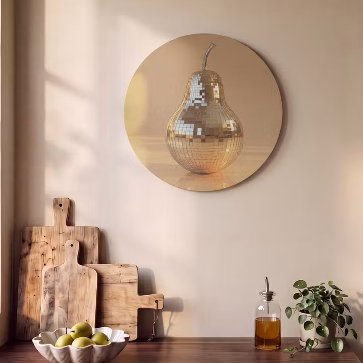 Akoestisch schilderij rond - Goud - Disco - Glitter - Peer — 4