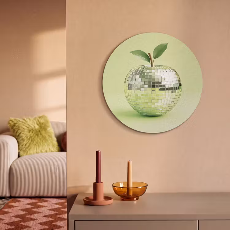 Akoestisch schilderij rond - Groen - Disco - Decoratie - Appel — 3