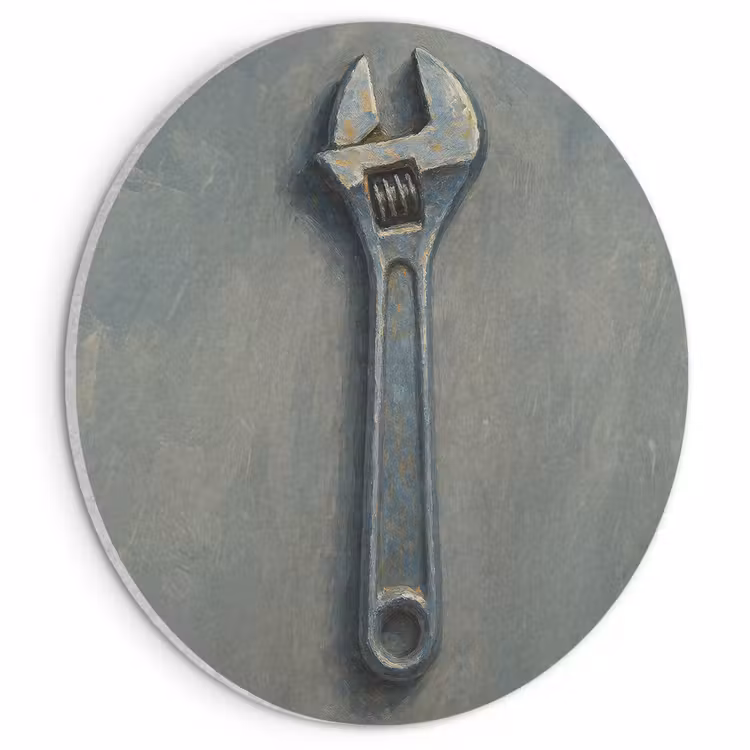 Akoestisch schilderij rond - Moersleutel - Gereedschap - Verf — 1