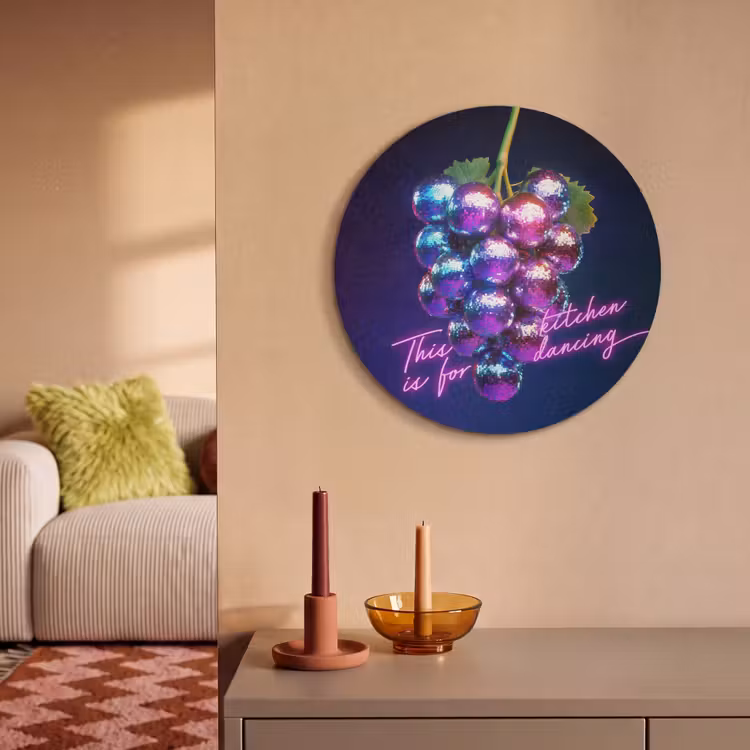 Akoestisch schilderij rond - Quote - Neon - Disco - Druiven — 3