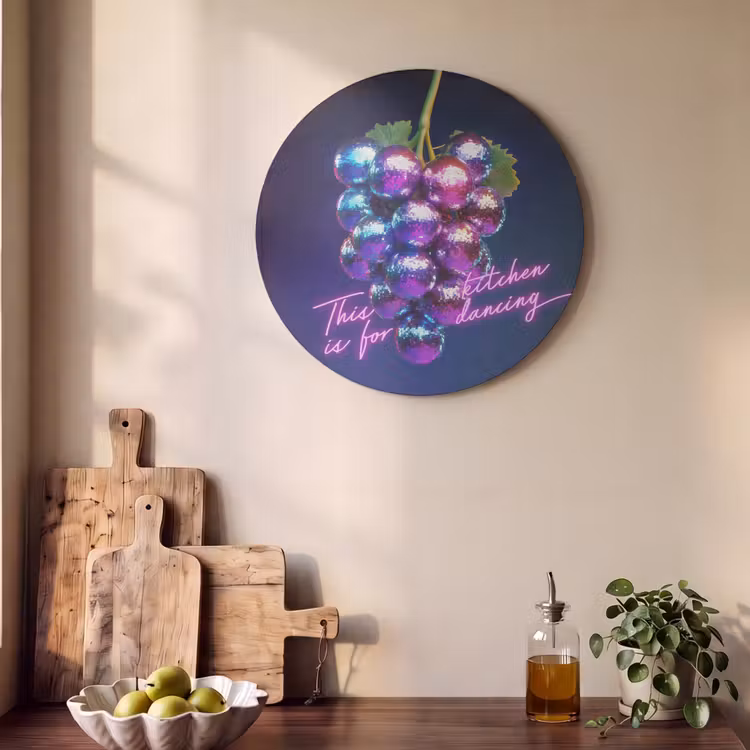 Akoestisch schilderij rond - Quote - Neon - Disco - Druiven — 4