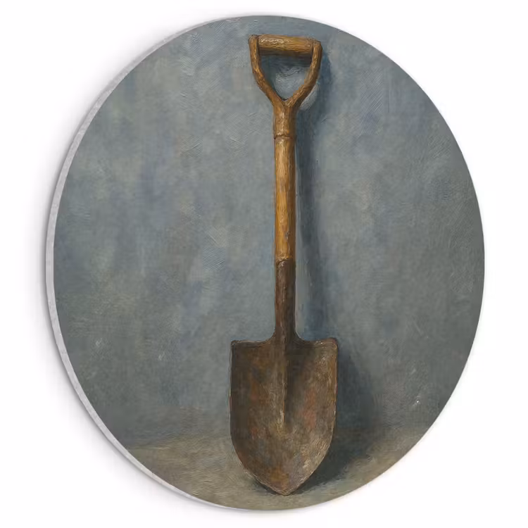 Akoestisch schilderij rond - Schep - Gereedschap - Schilderij — 1