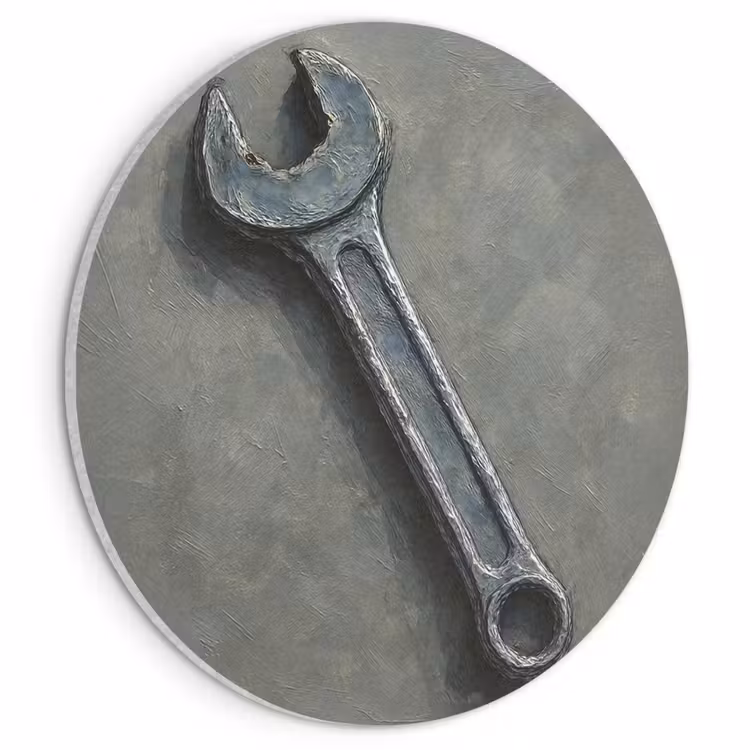 Akoestisch schilderij rond - Steeksleutel - Schilderij - Gereedschap - Verf — 1