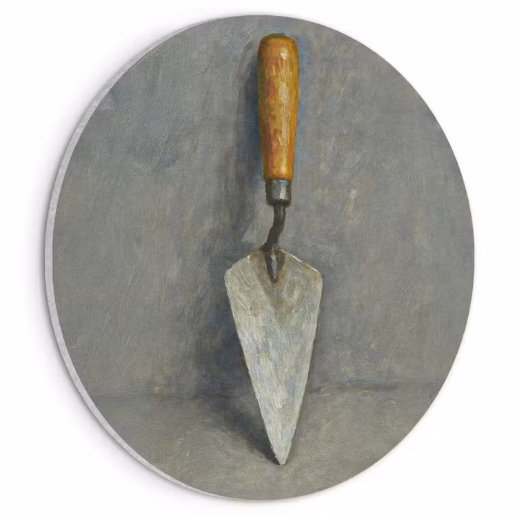 Akoestisch schilderij rond - Troffel - Verf - Gereedschap — 1