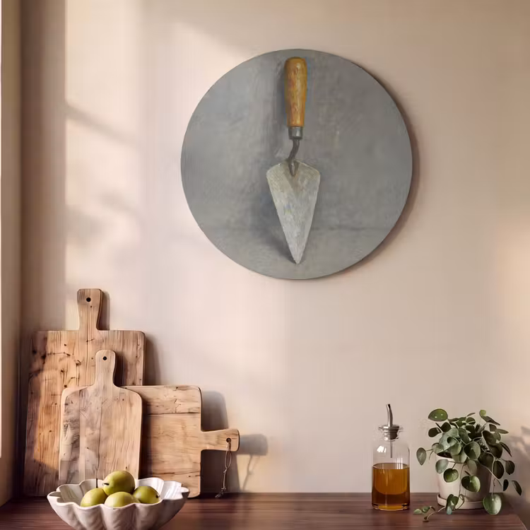 Akoestisch schilderij rond - Troffel - Verf - Gereedschap — 4