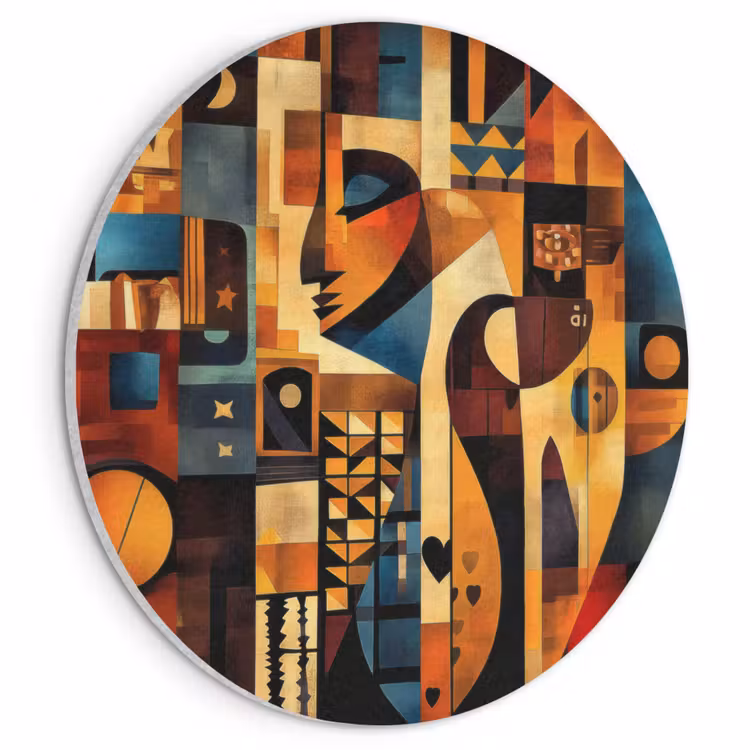 Akoestisch schilderij rond - Figuren - Abstract - Symbolen — 1