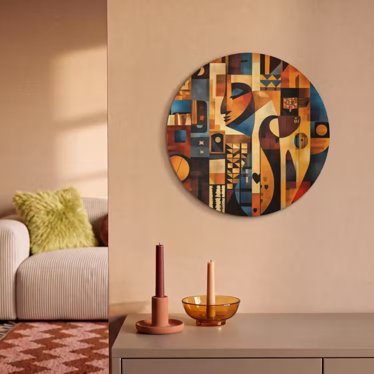 Akoestisch schilderij rond - Figuren - Abstract - Symbolen — 3