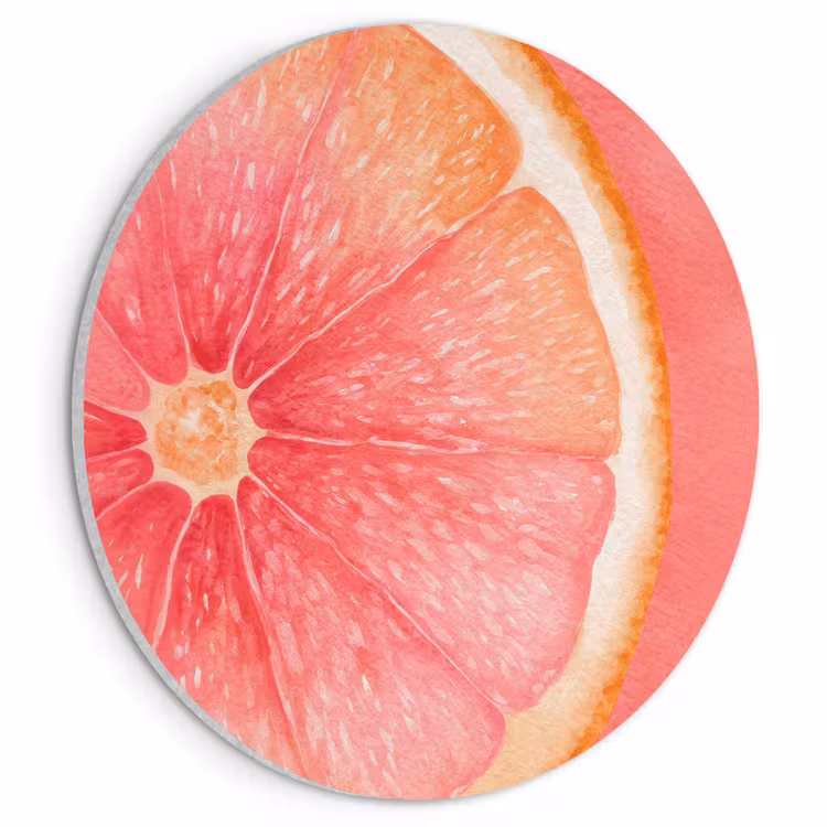Akoestisch schilderij rond - Grapefruit - Roze - Levendig — 1