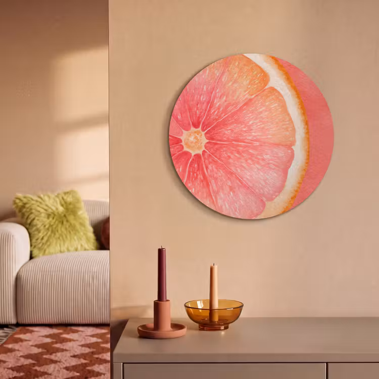 Akoestisch schilderij rond - Grapefruit - Roze - Levendig — 3