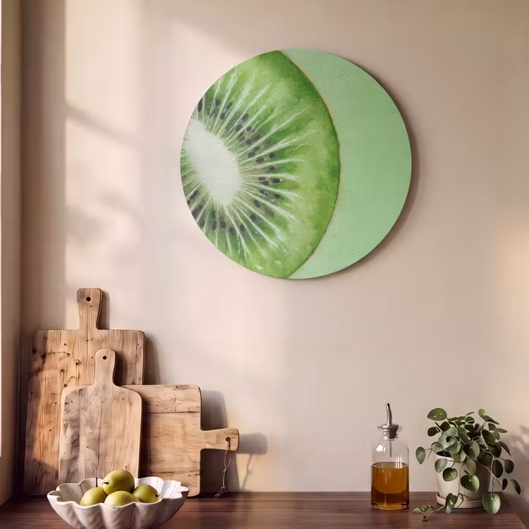 Akoestisch schilderij rond - Kiwi - Groen - Fris — 4