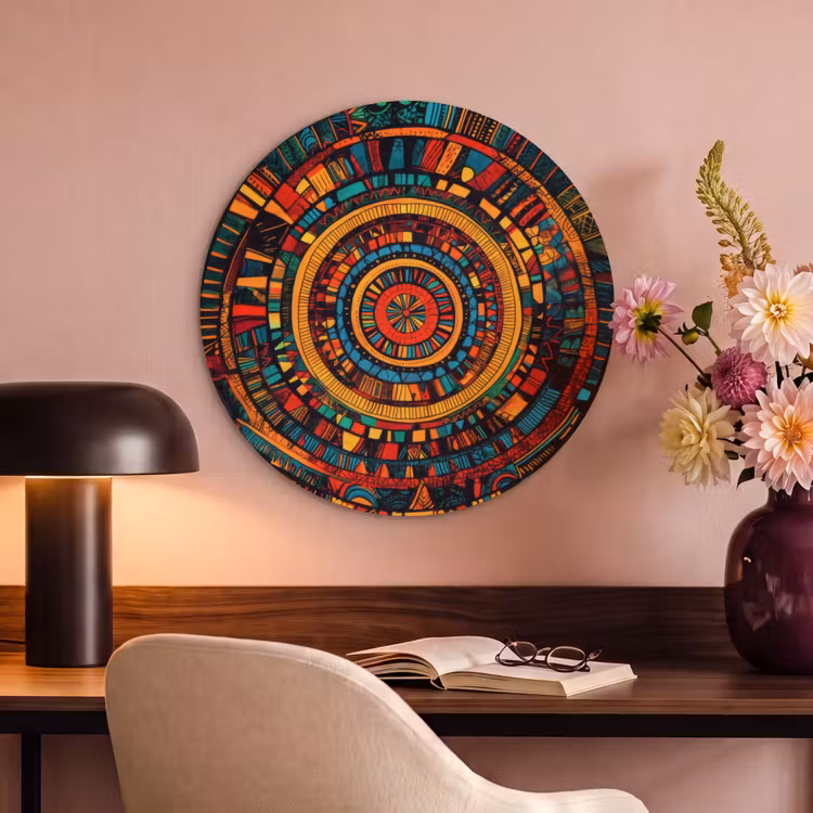 Akoestisch schilderij rond - Mandala - Cirkels - Patronen — 2