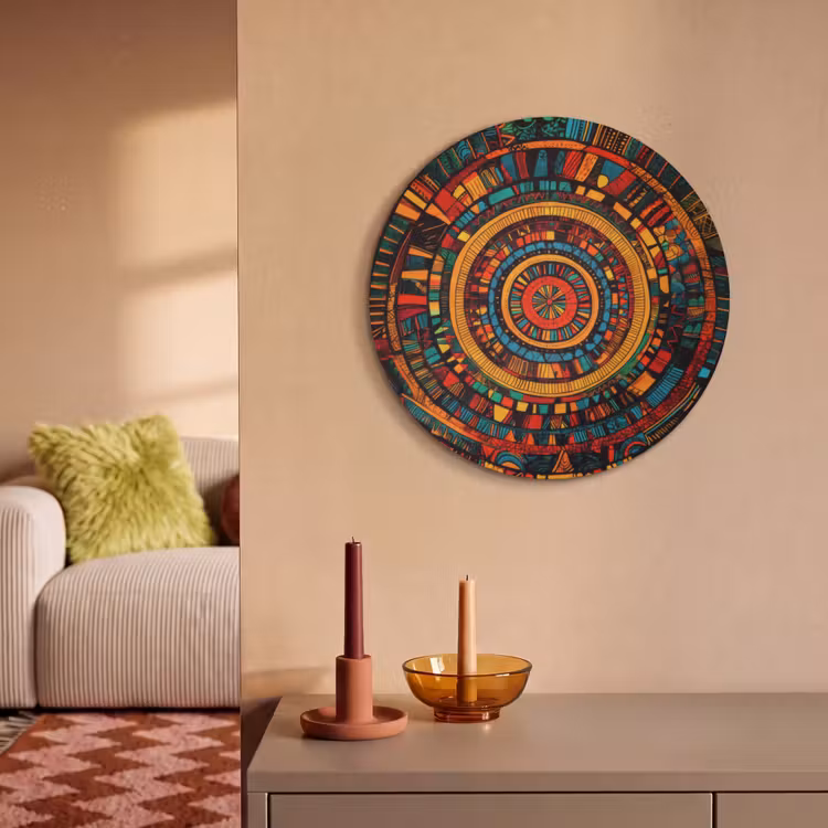 Akoestisch schilderij rond - Mandala - Cirkels - Patronen — 3