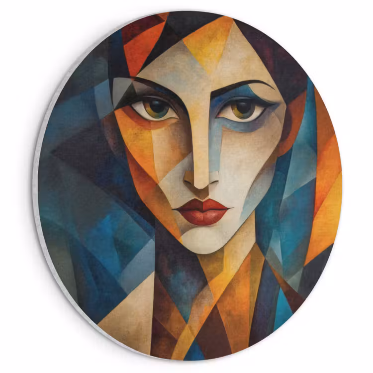 Akoestisch schilderij rond - Portret - Abstract - Vormen — 1