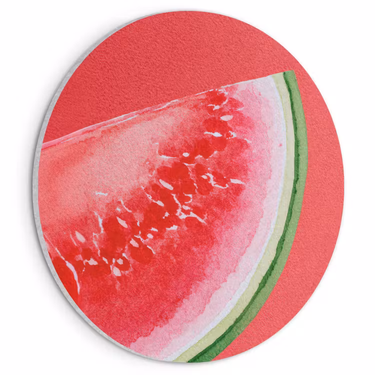 Akoestisch schilderij rond - Watermeloen - Rood - Zomers — 1