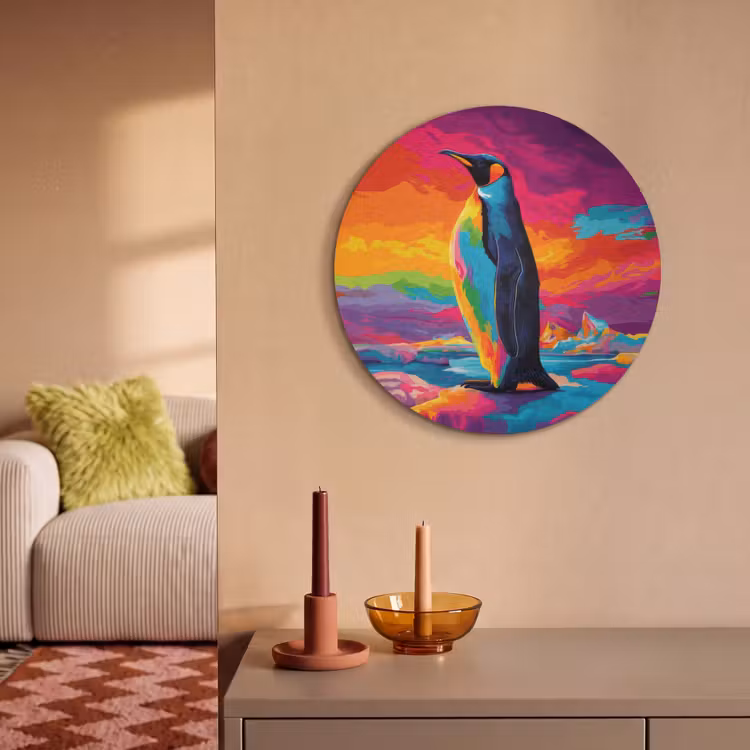 Akoestisch schilderij rond - Ijsschots - Pinguïn - Abstract - Lucht — 3