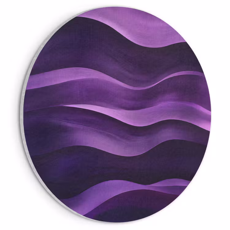 Akoestisch schilderij rond - Golven - Abstract - Paars — 1