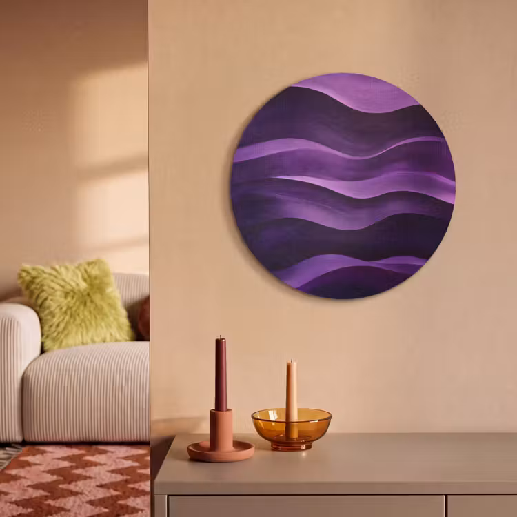 Akoestisch schilderij rond - Golven - Abstract - Paars — 3