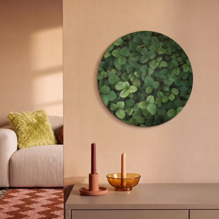 Akoestisch schilderij rond - Groen - Bladeren - Kartel - Zonlicht — 3