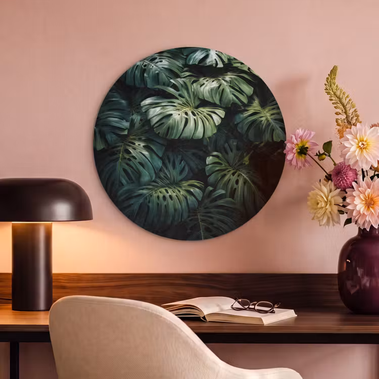 Akoestisch schilderij rond - Plant - Monstera - Lichtinval — 2