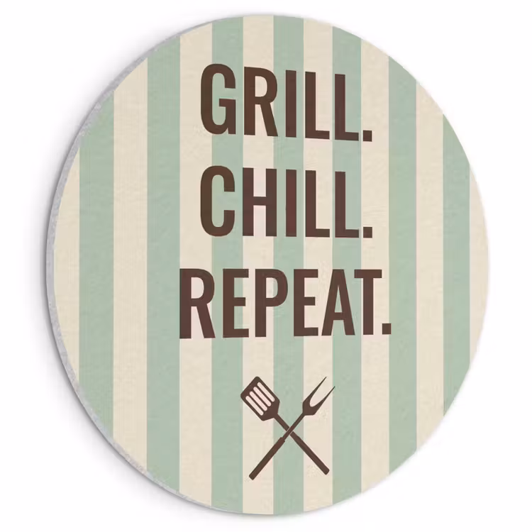 Akoestisch schilderij rond - Quote - Strepen - Grill — 1