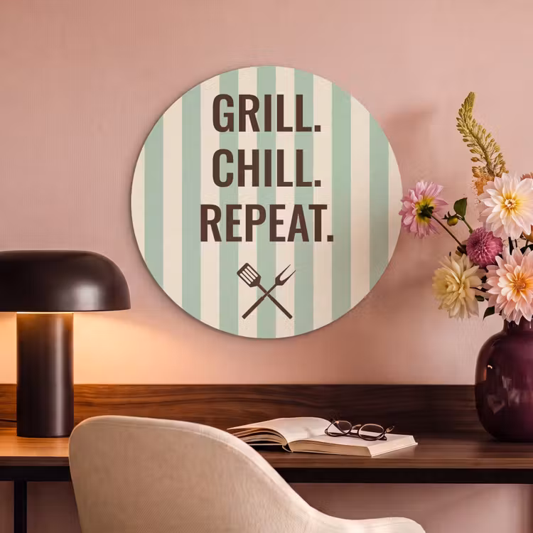 Akoestisch schilderij rond - Quote - Strepen - Grill — 2