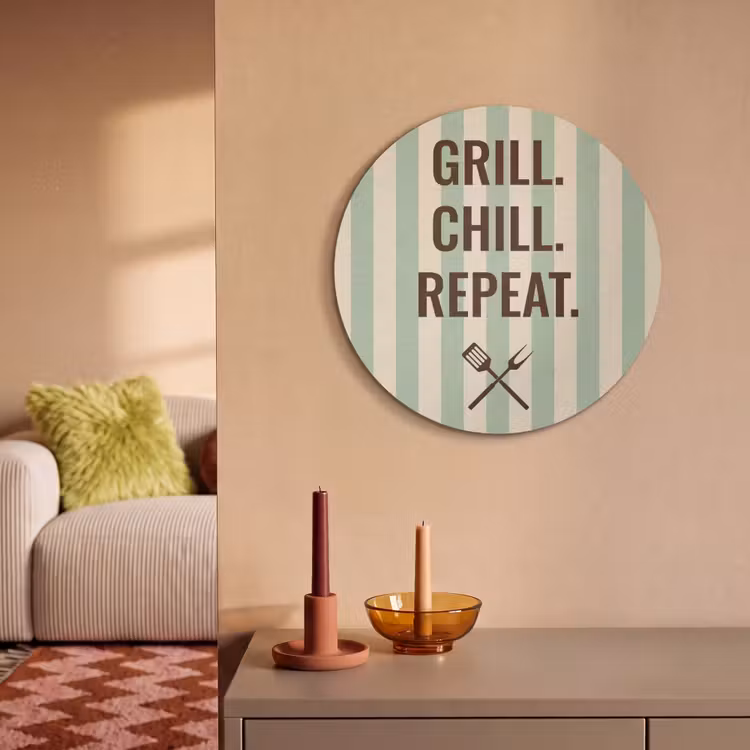 Akoestisch schilderij rond - Quote - Strepen - Grill — 3