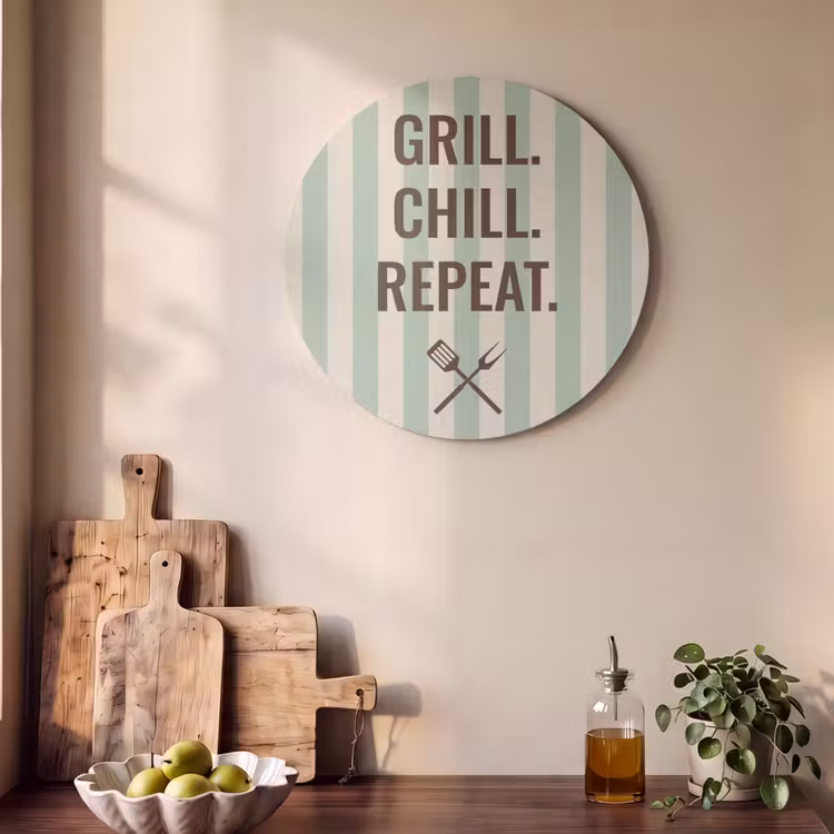 Akoestisch schilderij rond - Quote - Strepen - Grill — 4