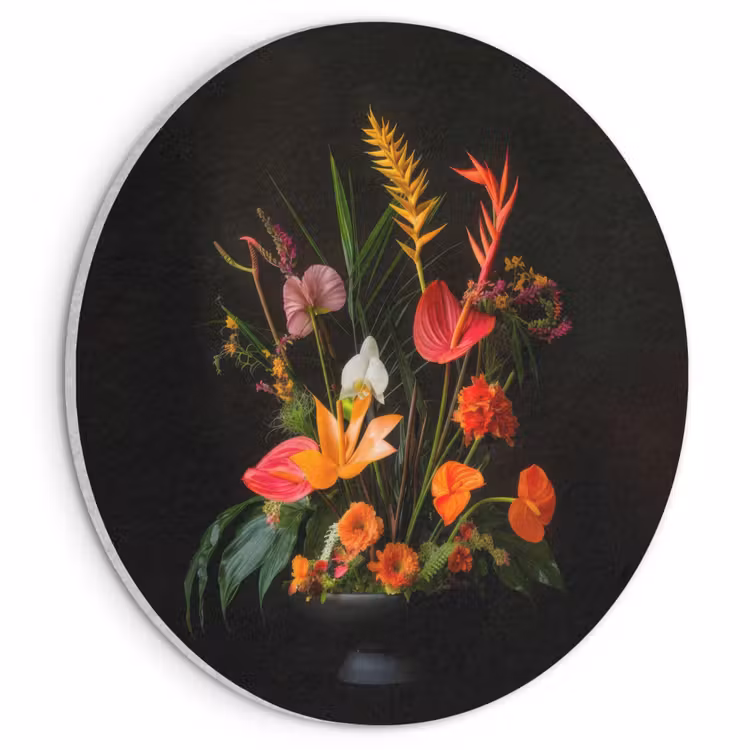 Akoestisch schilderij rond - Schaal - Boeket - Bloemen — 1