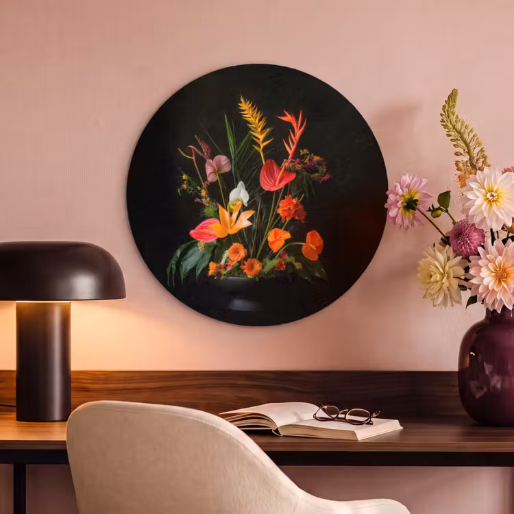 Akoestisch schilderij rond - Schaal - Boeket - Bloemen — 2