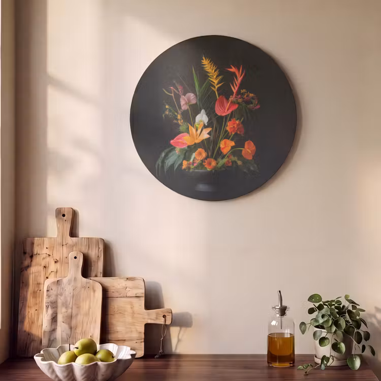 Akoestisch schilderij rond - Schaal - Boeket - Bloemen — 4