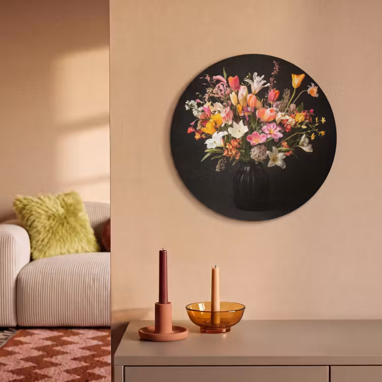 Akoestisch schilderij rond - Vaas - Bloemen - Tulpen — 3